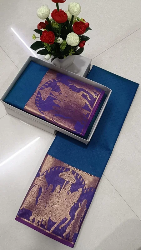 3D Embossed Art Semi Silk Saree
