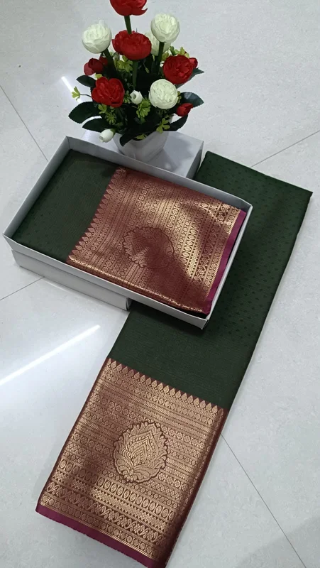 3D Embossed Art Semi Silk Saree