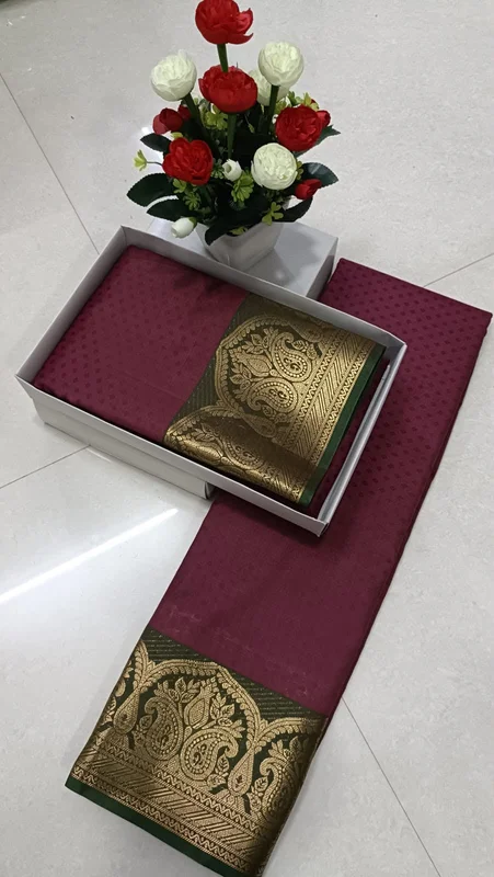 3D Embossed Art Semi Silk Saree